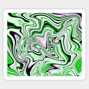 Green, Black and White Swirling Abstract Pattern Sticker